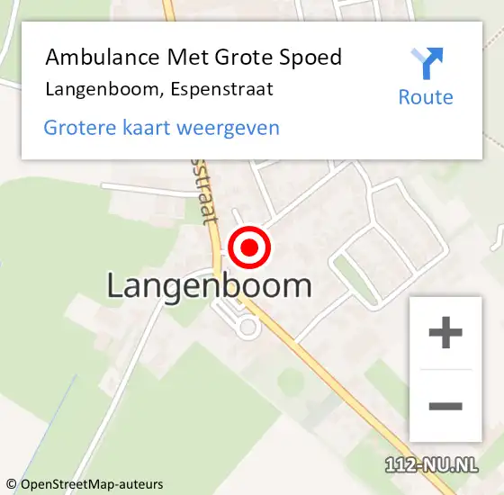 Locatie op kaart van de 112 melding: Ambulance Met Grote Spoed Naar Langenboom, Espenstraat op 17 januari 2017 09:56