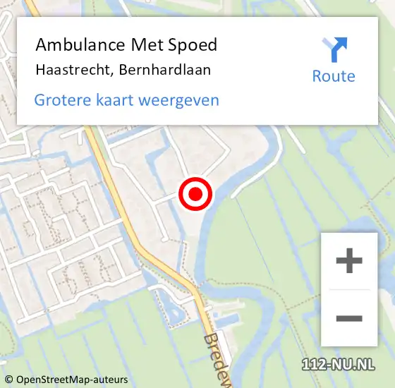 Locatie op kaart van de 112 melding: Ambulance Met Spoed Naar Haastrecht, Bernhardlaan op 17 januari 2017 10:01