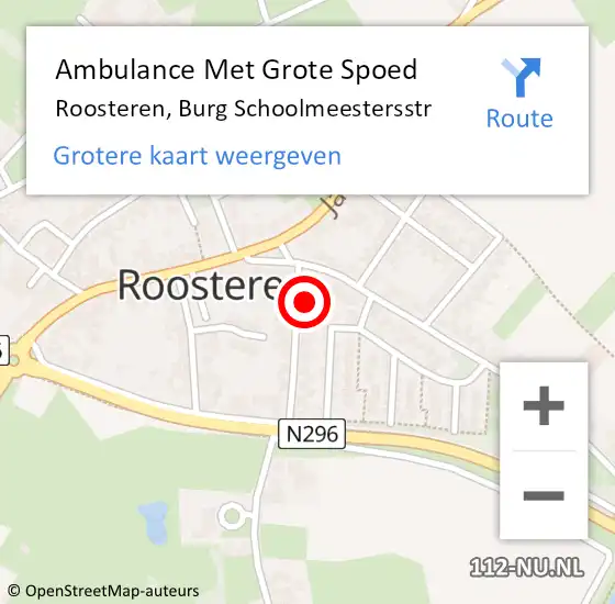 Locatie op kaart van de 112 melding: Ambulance Met Grote Spoed Naar Roosteren, Burg Schoolmeestersstr op 17 januari 2017 10:10