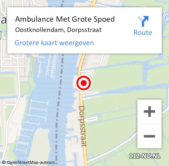 Locatie op kaart van de 112 melding: Ambulance Met Grote Spoed Naar Oostknollendam, Dorpsstraat op 17 januari 2017 10:25