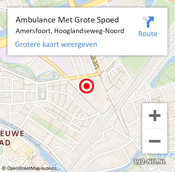 Locatie op kaart van de 112 melding: Ambulance Met Grote Spoed Naar Amersfoort, Hooglandseweg-Noord op 17 januari 2017 10:57