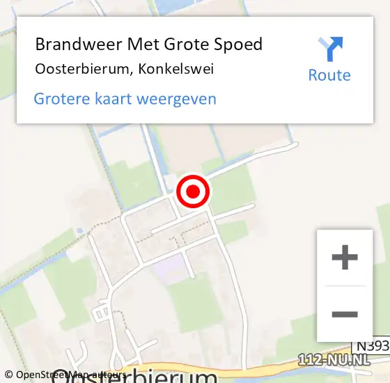 Locatie op kaart van de 112 melding: Brandweer Met Grote Spoed Naar Oosterbierum, Konkelswei op 17 januari 2017 11:07