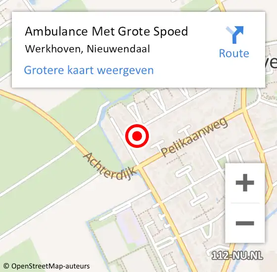 Locatie op kaart van de 112 melding: Ambulance Met Grote Spoed Naar Werkhoven, Nieuwendaal op 17 januari 2017 11:17