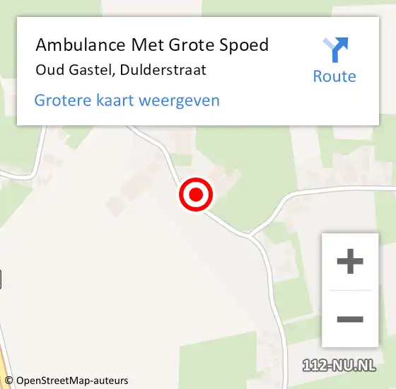 Locatie op kaart van de 112 melding: Ambulance Met Grote Spoed Naar Oud Gastel, Dulderstraat op 17 januari 2017 11:35