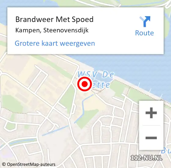 Locatie op kaart van de 112 melding: Brandweer Met Spoed Naar Kampen, Steenovensdijk op 8 januari 2014 09:06