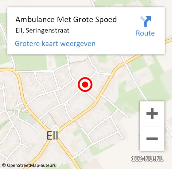 Locatie op kaart van de 112 melding: Ambulance Met Grote Spoed Naar Ell, Seringenstraat op 17 januari 2017 12:38
