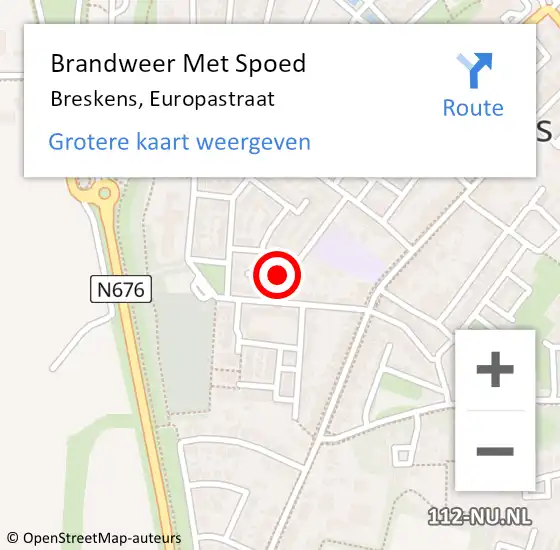 Locatie op kaart van de 112 melding: Brandweer Met Spoed Naar Breskens, Europastraat op 17 januari 2017 12:50