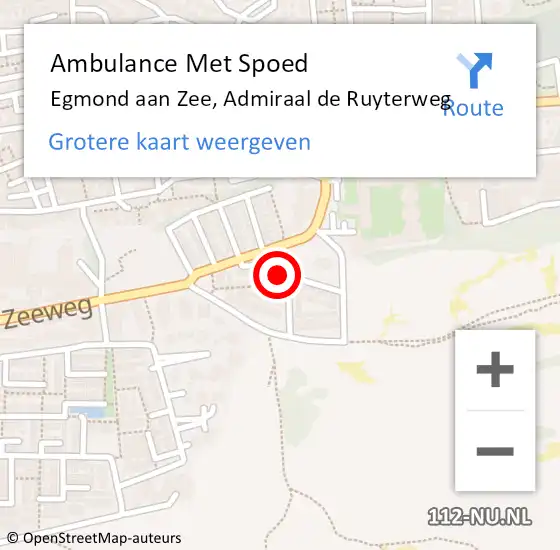 Locatie op kaart van de 112 melding: Ambulance Met Spoed Naar Egmond aan Zee, Admiraal de Ruyterweg op 17 januari 2017 12:51