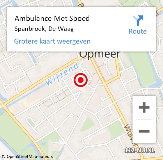 Locatie op kaart van de 112 melding: Ambulance Met Spoed Naar Spanbroek, De Waag op 17 januari 2017 13:23