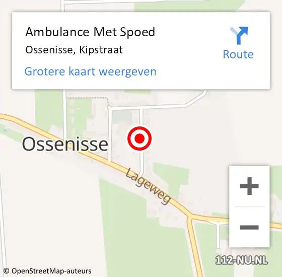 Locatie op kaart van de 112 melding: Ambulance Met Spoed Naar Ossenisse, Kipstraat op 17 januari 2017 14:17