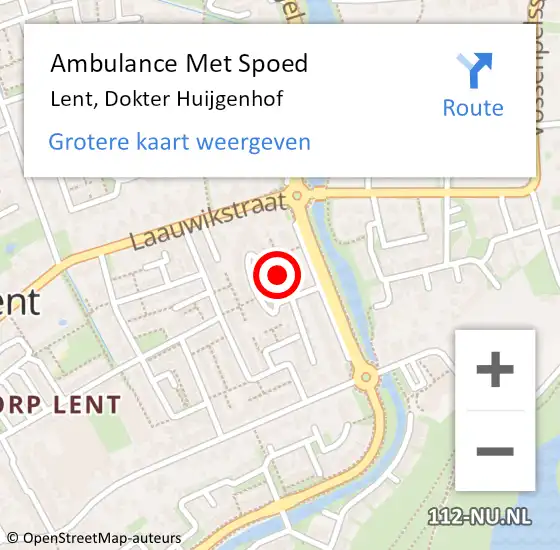 Locatie op kaart van de 112 melding: Ambulance Met Spoed Naar Lent, Dokter Huijgenhof op 17 januari 2017 14:22