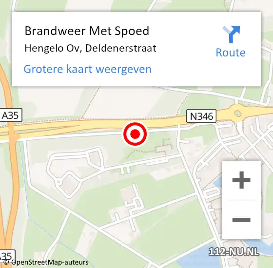 Locatie op kaart van de 112 melding: Brandweer Met Spoed Naar Hengelo Ov, Deldenerstraat op 17 januari 2017 14:26