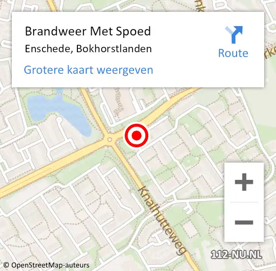 Locatie op kaart van de 112 melding: Brandweer Met Spoed Naar Enschede, Bokhorstlanden op 17 januari 2017 14:34