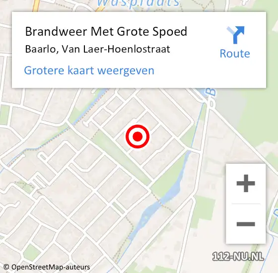 Locatie op kaart van de 112 melding: Brandweer Met Grote Spoed Naar Baarlo, Van Laer-Hoenlostraat op 17 januari 2017 14:47