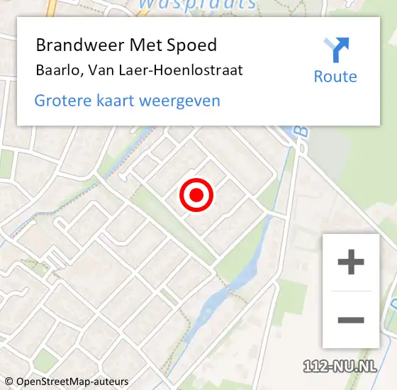 Locatie op kaart van de 112 melding: Brandweer Met Spoed Naar Baarlo, Van Laer-Hoenlostraat op 17 januari 2017 15:37