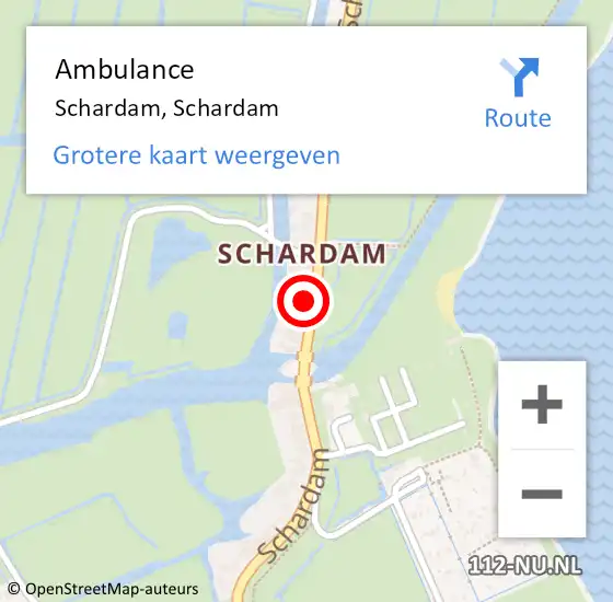 Locatie op kaart van de 112 melding: Ambulance Schardam, Schardam op 17 januari 2017 15:48