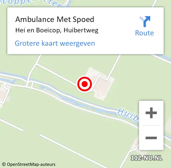 Locatie op kaart van de 112 melding: Ambulance Met Spoed Naar Hei en Boeicop, Huibertweg op 17 januari 2017 16:38