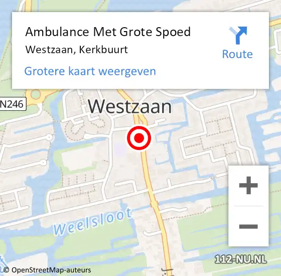 Locatie op kaart van de 112 melding: Ambulance Met Grote Spoed Naar Westzaan, Kerkbuurt op 17 januari 2017 17:42