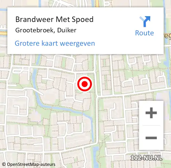 Locatie op kaart van de 112 melding: Brandweer Met Spoed Naar Grootebroek, Duiker op 17 januari 2017 18:39