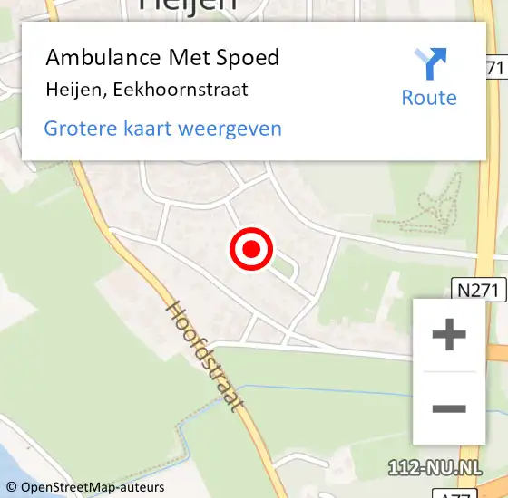 Locatie op kaart van de 112 melding: Ambulance Met Spoed Naar Heijen, Eekhoornstraat op 17 januari 2017 19:18