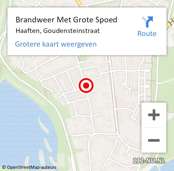 Locatie op kaart van de 112 melding: Brandweer Met Grote Spoed Naar Haaften, Goudensteinstraat op 17 januari 2017 21:43