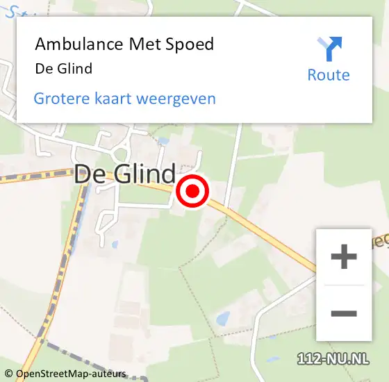 Locatie op kaart van de 112 melding: Ambulance Met Spoed Naar De Glind op 17 januari 2017 22:37