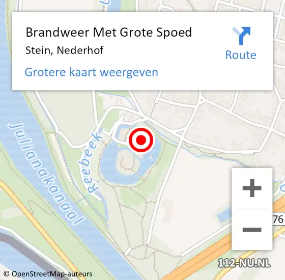 Locatie op kaart van de 112 melding: Brandweer Met Grote Spoed Naar Stein, Nederhof op 17 januari 2017 22:38