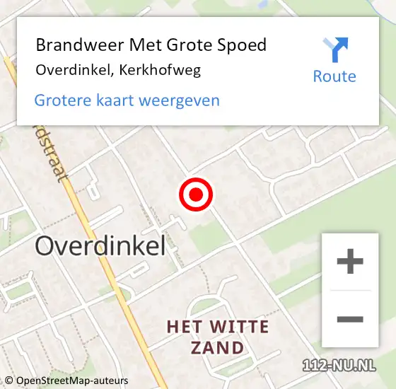 Locatie op kaart van de 112 melding: Brandweer Met Grote Spoed Naar Overdinkel, Kerkhofweg op 17 januari 2017 23:29