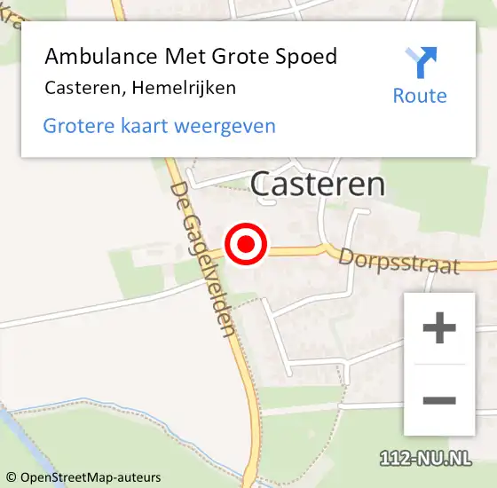 Locatie op kaart van de 112 melding: Ambulance Met Grote Spoed Naar Casteren, Hemelrijken op 18 januari 2017 01:27