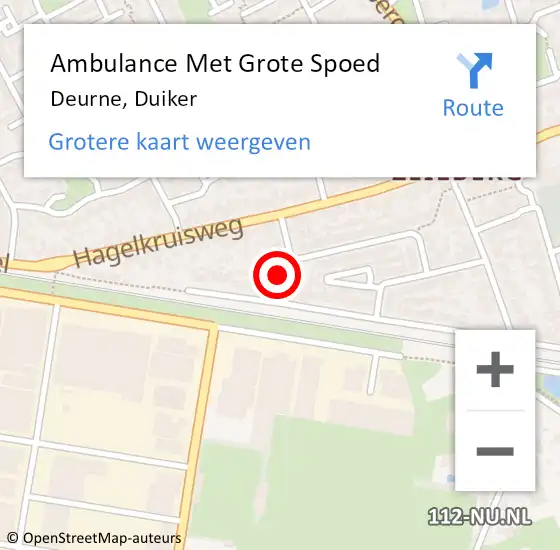 Locatie op kaart van de 112 melding: Ambulance Met Grote Spoed Naar Deurne, Duiker op 18 januari 2017 02:26