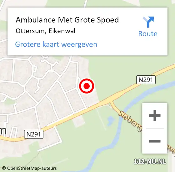 Locatie op kaart van de 112 melding: Ambulance Met Grote Spoed Naar Ottersum, Eikenwal op 18 januari 2017 03:22