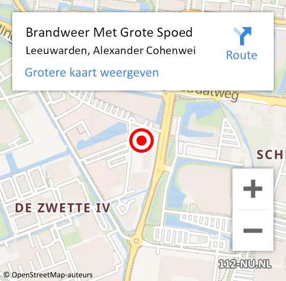 Locatie op kaart van de 112 melding: Brandweer Met Grote Spoed Naar Leeuwarden, Alexander Cohenwei op 18 januari 2017 03:54