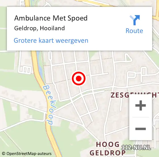 Locatie op kaart van de 112 melding: Ambulance Met Spoed Naar Geldrop, Hooiland op 18 januari 2017 04:23