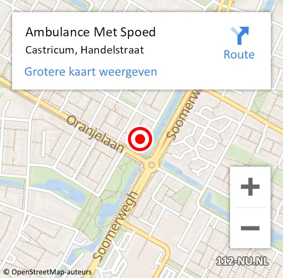 Locatie op kaart van de 112 melding: Ambulance Met Spoed Naar Castricum, Handelstraat op 18 januari 2017 04:24