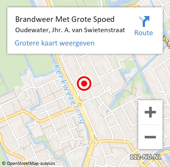 Locatie op kaart van de 112 melding: Brandweer Met Grote Spoed Naar Oudewater, Van Swietenstraat op 18 januari 2017 05:32