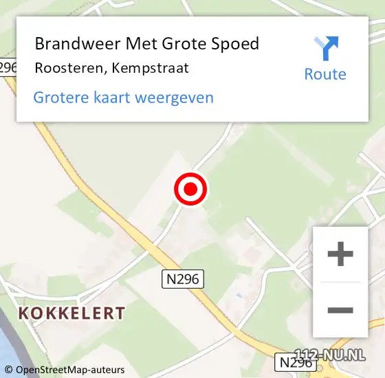 Locatie op kaart van de 112 melding: Brandweer Met Grote Spoed Naar Roosteren, Kempstraat op 18 januari 2017 06:14