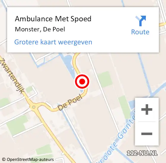 Locatie op kaart van de 112 melding: Ambulance Met Spoed Naar Monster, De Poel op 18 januari 2017 06:59
