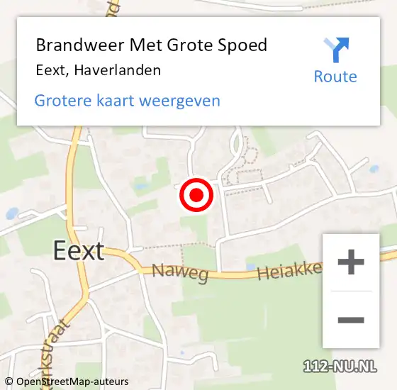 Locatie op kaart van de 112 melding: Brandweer Met Grote Spoed Naar Eext, Haverlanden op 18 januari 2017 07:35