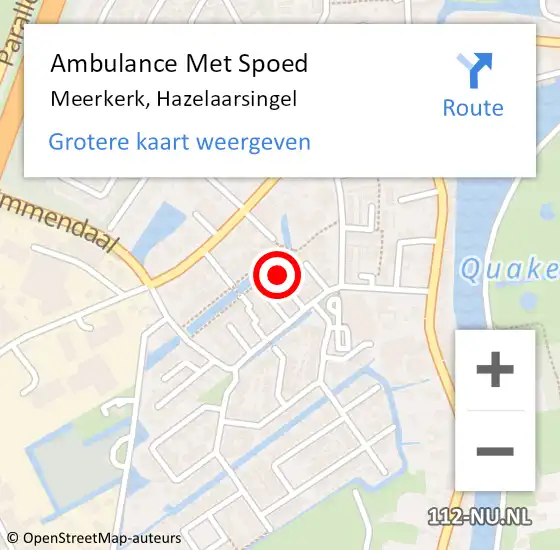 Locatie op kaart van de 112 melding: Ambulance Met Spoed Naar Meerkerk, Hazelaarsingel op 18 januari 2017 07:53