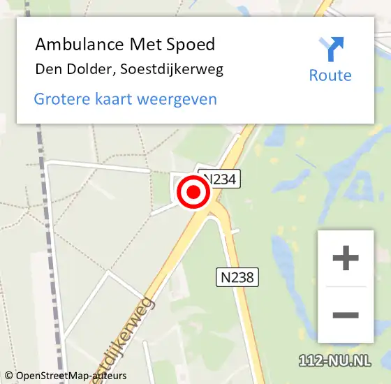 Locatie op kaart van de 112 melding: Ambulance Met Spoed Naar Den Dolder, Soestdijkerweg op 18 januari 2017 08:42