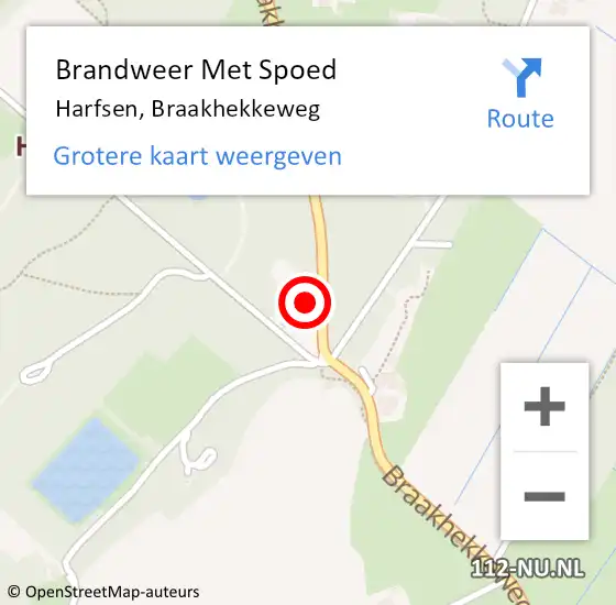 Locatie op kaart van de 112 melding: Brandweer Met Spoed Naar Harfsen, Braakhekkeweg op 18 januari 2017 08:53