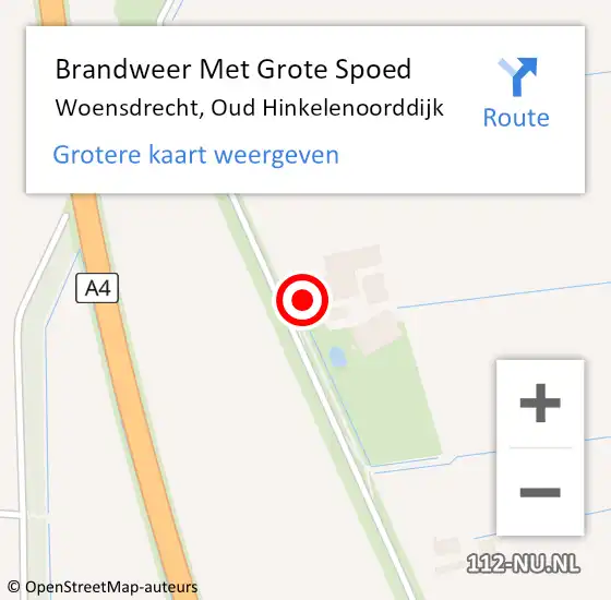 Locatie op kaart van de 112 melding: Brandweer Met Grote Spoed Naar Woensdrecht, Oud Hinkelenoorddijk op 18 januari 2017 08:59