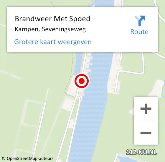 Locatie op kaart van de 112 melding: Brandweer Met Spoed Naar Kampen, Seveningseweg op 18 januari 2017 10:20