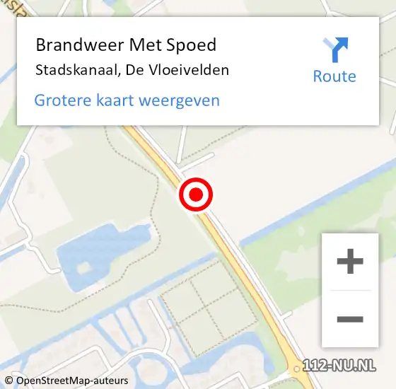 Locatie op kaart van de 112 melding: Brandweer Met Spoed Naar Stadskanaal, De Vloeivelden op 18 januari 2017 10:41