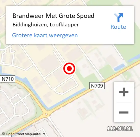 Locatie op kaart van de 112 melding: Brandweer Met Grote Spoed Naar Biddinghuizen, Loofklapper op 18 januari 2017 12:30