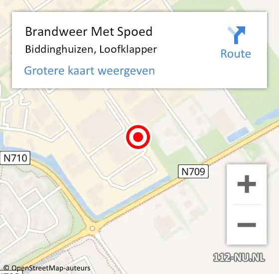 Locatie op kaart van de 112 melding: Brandweer Met Spoed Naar Biddinghuizen, Loofklapper op 18 januari 2017 12:56