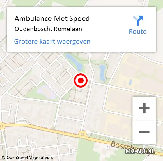 Locatie op kaart van de 112 melding: Ambulance Met Spoed Naar Oudenbosch, Romelaan op 18 januari 2017 13:41