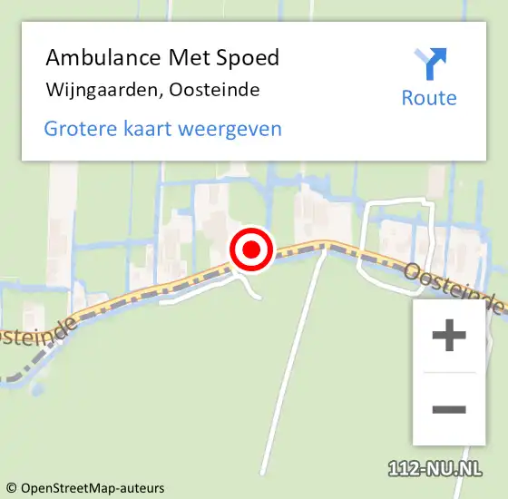 Locatie op kaart van de 112 melding: Ambulance Met Spoed Naar Wijngaarden, Oosteinde op 18 januari 2017 14:07