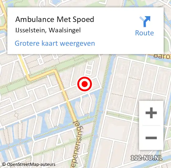 Locatie op kaart van de 112 melding: Ambulance Met Spoed Naar IJsselstein, Waalsingel op 18 januari 2017 14:14