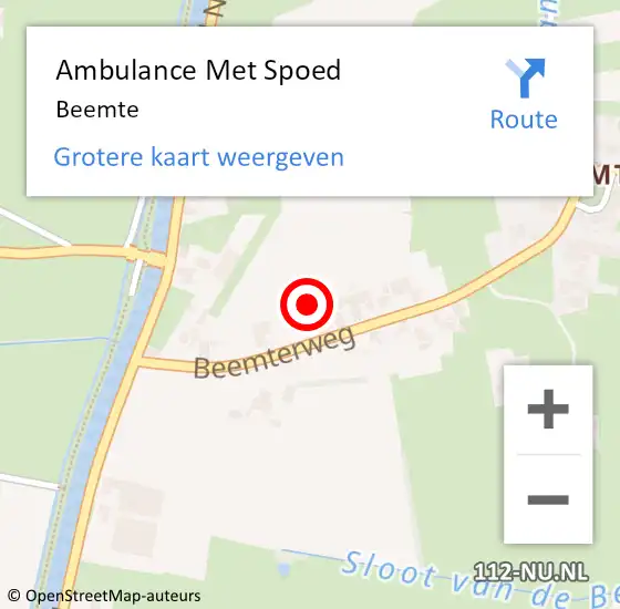 Locatie op kaart van de 112 melding: Ambulance Met Spoed Naar Beemte op 18 januari 2017 14:25
